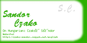 sandor czako business card